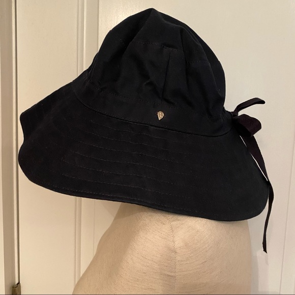 HELEN KAMINSKI HAT NAVY BLUE FABRIC WIDE BRIM SUN AUSTRALIA ONE SIZE OS
